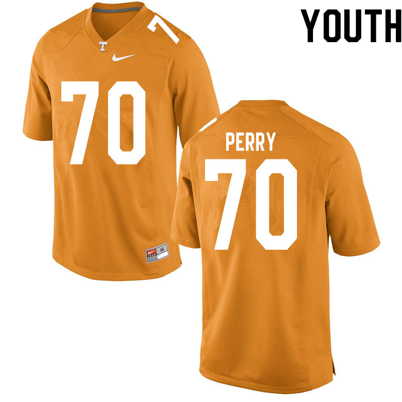 Youth #70 RJ Perry Tennessee Volunteers College Football Jerseys Sale-Orange